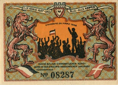 Gutschein der Gemeinde S�derbrarup (Schleswig-Holstein - Allemagne) - 50&nbsp;pfennig - (1921) - n�&nbsp;08287 - Type 1 - face