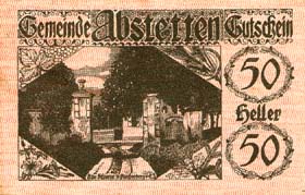 Notgeld Abstetten - (Autriche) - 50 heller - �mission de mai 1920 - face