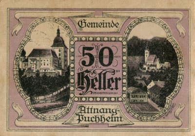 Gutschein der Gemeinde Attnang-Puchheim (Autriche) - 50 heller - 1&nbsp;avril&nbsp;1920 - face