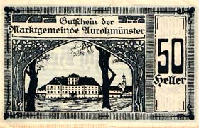 Notgeld Aurolzmünster ( Autriche ) - 50 heller - émission du 9 avril 1920 - face