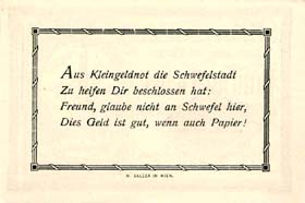 Notgeld Baden ( Autriche ) - 50 heller - émission du 1er décembre 1920 - dos