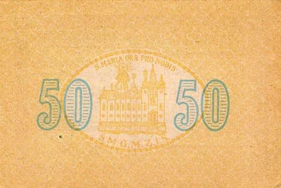 Gutschein der Markt-Gemeinde&nbsp;Mariazell (Autriche) - 50 heller - 16 juin 1920 - dos