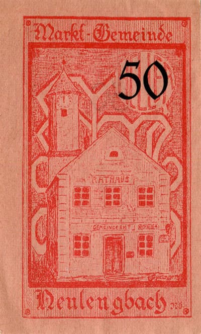 Notgeld Neulengbach (Autriche) - 50 heller - valable juqu'au 30 septembre 1920 - face