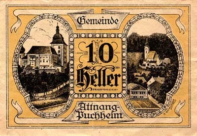 Notgeld Ottnang (Autriche) - 10 heller - 20 mars 1920 - face