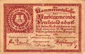 Notgeld Pechtoldsdorf (Autriche) - 10 heller - �mission de d�cembre 1920 - dos