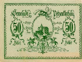 Notgeld Petzenkirchen ( Autriche ) - 50 heller - émission du 25 mai 1920 - face