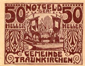 Notgeld Traunkirchen ( Autriche ) - 50 heller - émission du 1er juin 1920 - face