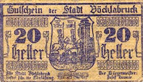 Notgeld Vöcklabruck ( Autriche ) - 20 heller - Emission du 29 novembre 1919 - face
