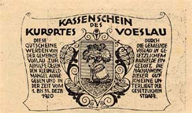 Notgeld Vöslau ( Autriche ) - 50 heller - Emission du 1er juillet 1920 - face