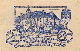 Notgeld Wels ( Autriche ) - 20 heller - valable jusqu'au 30 juin 1920 - bleu - face