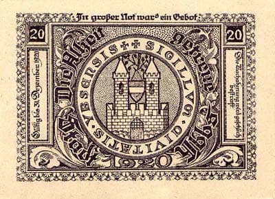 Notgeld Ybbs (Autriche) - 20 heller - valable jusqu'au 31 d�cembre 1920 - dos