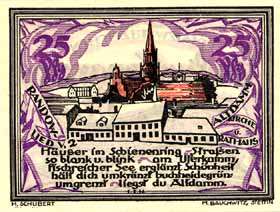 Notgeld Randow - Stettin - 25 pfennig - émission du 1er septembre 1921 - face