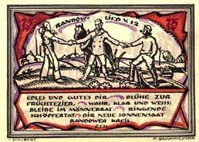 Notgeld District de Randow - 75 pfennig - �mission du 1er septembre 1921