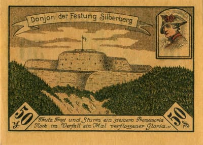 Notgeld der Stadt Silberberg (Schlesien) - Srebrna G&oacute;ra - Pologne - 50&nbsp;pfennig - 1&nbsp;octobre&nbsp;1921 - dos