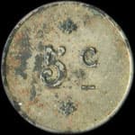 Jeton de n�cessit� de 5 centimes �mis par L'Acad�mie Piot - 47, Rue Vivienne � Paris - revers