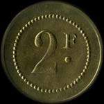 Jeton de n�cessit� de 2 francs �mis par Amar � Paris - revers