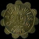 Jeton de nécessité de 50 centimes émis par A l'Ami Jules - 15 Rue du Croissant à Paris - avers