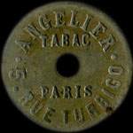 Jeton de nécessité de 20 centimes émis par Angelier - Tabac - 5, Rue Turbigo à Paris - avers