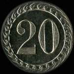 Jeton de n�cessit� de 20 centimes �mis par Auguste � Paris - revers