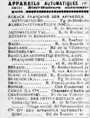 Automatique VAL au 38, Rue du Rocher dans Paris-Hachette 1914