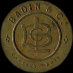 Jeton de n�cessit� de 10 centimes �mis par Badin & Cie � Paris - avers