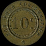 Jeton de n�cessit� de 10 centimes �mis par Badin & Cie � Paris - revers