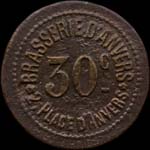 Jeton de nécessité de 30 centimes émis par la Brasserie d'Anvers à Paris - avers