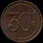 Jeton de nécessité de 30 centimes émis par la Brasserie d'Anvers à Paris - revers
