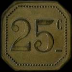 Jeton de n�cessit� de 25 centimes �mis par la Brasserie de Champigneulles � Paris - revers