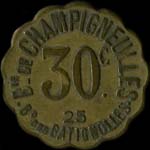 Jeton de nécessité de 30 centimes émis par la Brasserie de Champigneulles à Paris - avers