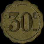 Jeton de n�cessit� de 30 centimes �mis par la Brasserie de Champigneulles � Paris - revers