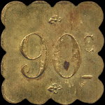 Jeton de n�cessit� de 90 centimes �mis par la Brasserie Suisse � Paris - revers