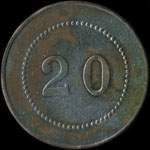 Jeton de n�cessit� de 20 centimes �mis par C.&nbsp;Burat - Ancienne Maison Bidault - � Paris - revers