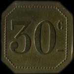 Jeton de n�cessit� de 30 centimes �mis par le Caf� de la Bourse � Paris - revers