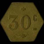 Jeton de n�cessit� de 30 centimes �mis par le Caf� Brasserie du Gaz � Paris - revers