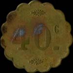 Jeton de n�cessit� de 40 centimes �mis par le Caf� Brasserie du Gaz � Paris - revers