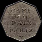 Jeton de n�cessit� de 1 franc �mis par le Caf� de la Paix � Paris - avers