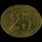 Jeton de n�cessit� de 25 centimes �mis par le Caf� des Fleurs � Paris - revers