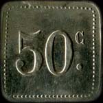 Jeton de n�cessit� de 50 centimes �mis par le Caf� de l'Op�ra � Paris - revers
