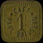 Jeton de nécessité de 1 franc émis par le Café Paul Boisseau à Paris - avers