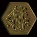 Jeton de n�cessit� de 30 centimes �mis par le Caf� de la Porte Montmartre � Paris - avers