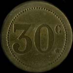 Jeton de n�cessit� de 30 centimes �mis par le Caf� Riche � Paris - revers