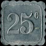 Jeton de n�cessit� de 25 centimes �mis par &Ccedil;a Gaze - 27, rue de Belleville � Paris - revers
