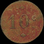 Jeton de n�cessit� de 10 centimes �mis par la Cantine Familiale des Postes � Paris - revers