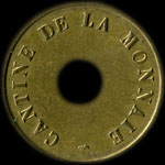 Jeton de n�cessit� Cantine de la Monnaie sans valeur indiqu�e (boisson) - revers