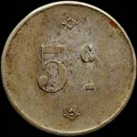 Jeton de n�cessit� de 5 centimes �mis par Au Carrillon - Georges Tiercy � Paris - revers