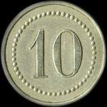 Jeton de n�cessit� de 10 (centimes) �mis par le Cercle de l'Ecole Monge � Paris - revers