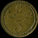 Jeton de nécessité de 5 centimes émis par C.G.E. à Paris - avers