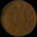 Jeton de n�cessit� de 5 centimes �mis par Champeaux � Paris - avers