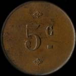 Jeton de n�cessit� de 5 centimes �mis par Champeaux � Paris - revers